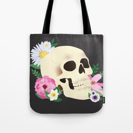 Skull with Flowers Tote Bag