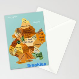 Brooklyn map Stationery Cards