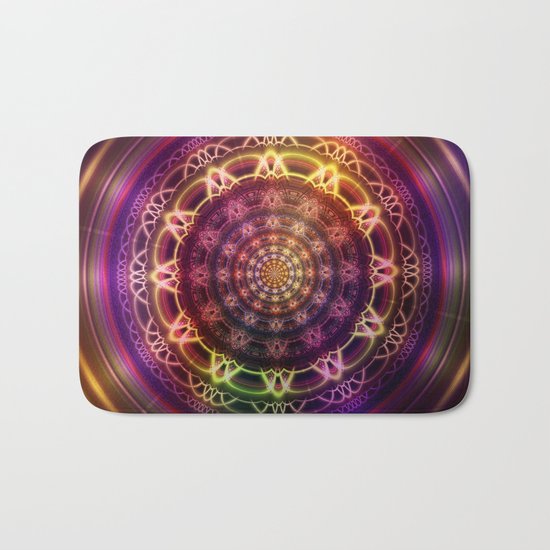 Golden shine mandala Bath Mat