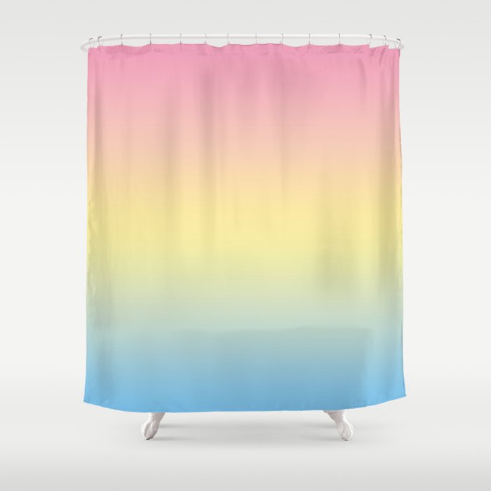 Hades - Classic Colorful Pink Yellow Blue Abstract Minimal Color Gradient Shower Curtain