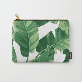 Tropical banana leaves IV Carry-All Pouch | Ink, Tropics, Plants, Watercolor, Illustration, Pattern, Leaves, Green, Hawaii, Adventure 