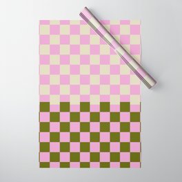 Retro Abstract Checker Squares Pattern Wrapping Paper