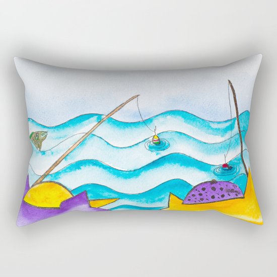 Cats fishing Rectangular Pillow