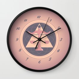 Zodiac Sign Libra Rose Pink and Purple Wall Clock | Sign, Pink, Graphicdesign, Sky, Deity, Roman, Scales, Stars, Boho, Divination 