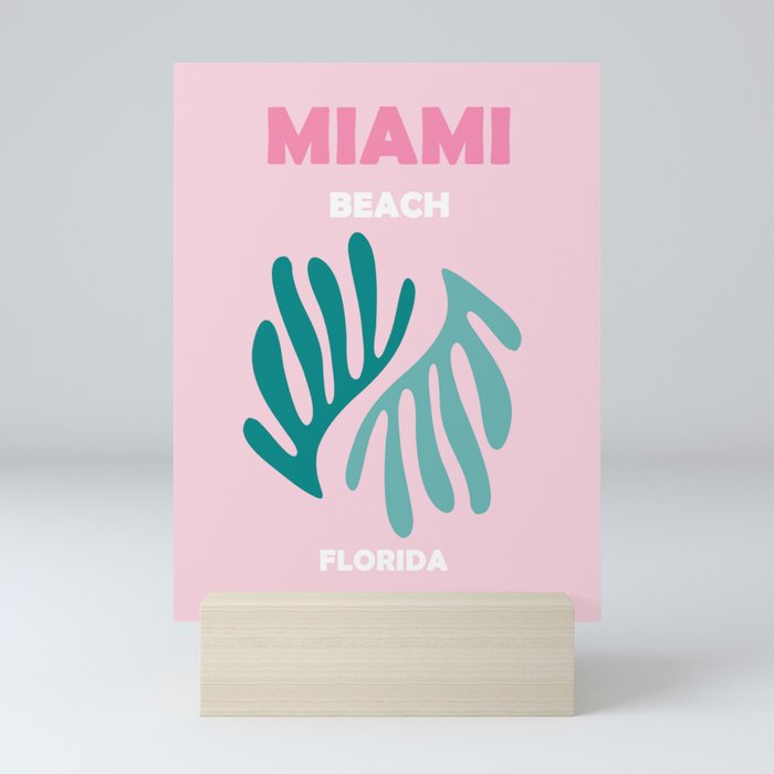 Boho Preppy Travel Poster- Miami Beach Mini Art Print