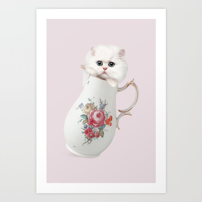 CAT IN A CAN Art Print