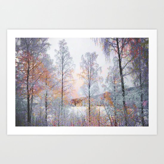Winter in Norwegian Woods Art Print