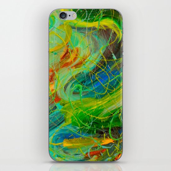 NAUTICAL GALAXY - Beautiful Aquatic Blue Green Ocean Universe Abstract Acrylic Painting Gift Decor iPhone & iPod Skin