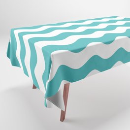 Sea Waves (Teal & White Pattern) Tablecloth