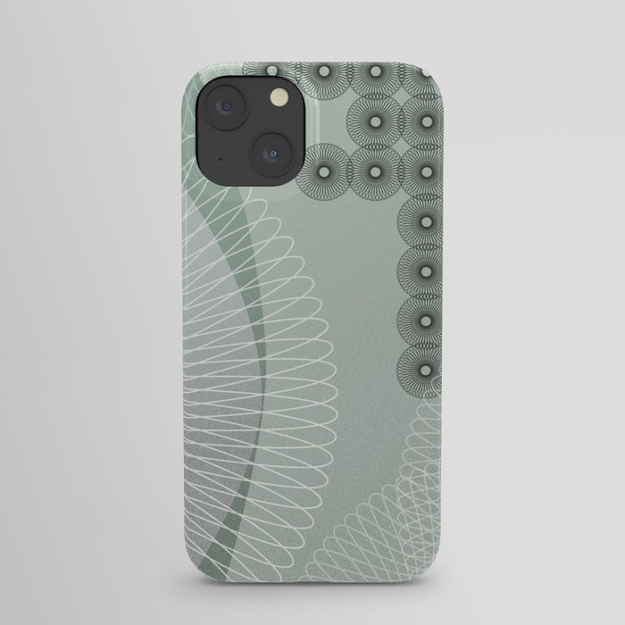 Swingtime in Green and Grey iPhone Case | Abstract, Vector, Digital, Pattern