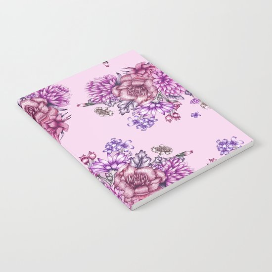 Pink Vintage Florals Notebook