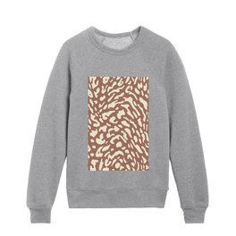 Leopard Animal Print Brown and Beige Pattern  Kids Crewneck