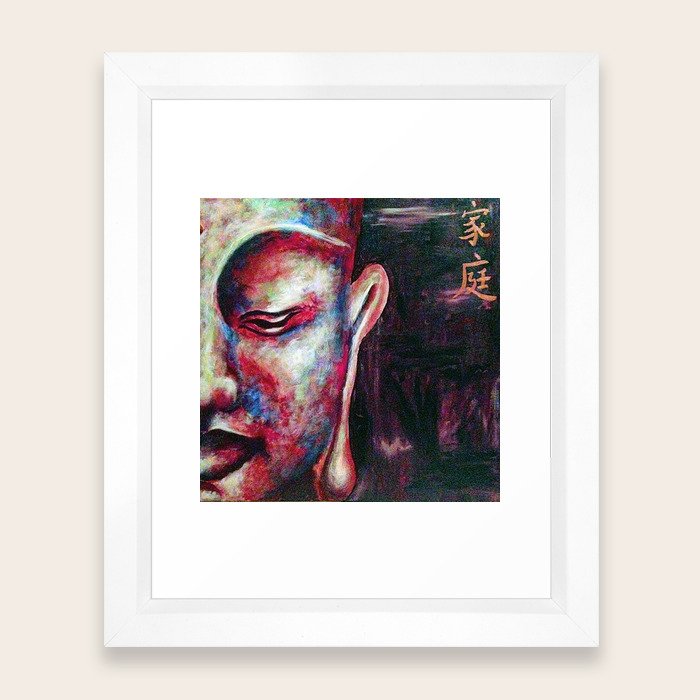 Half Buddha Face Framed Art Print By Aammeelliia Society6