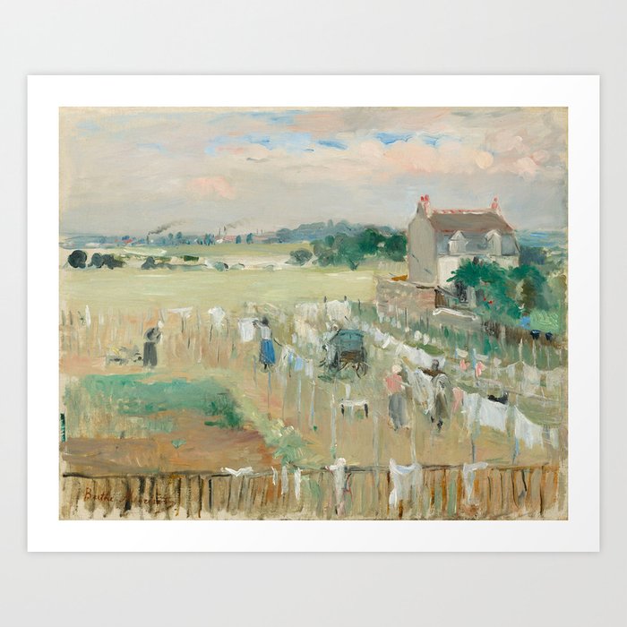 Hanging the Laundry out to Dry, Berthe Morisot, 1875 Art Print