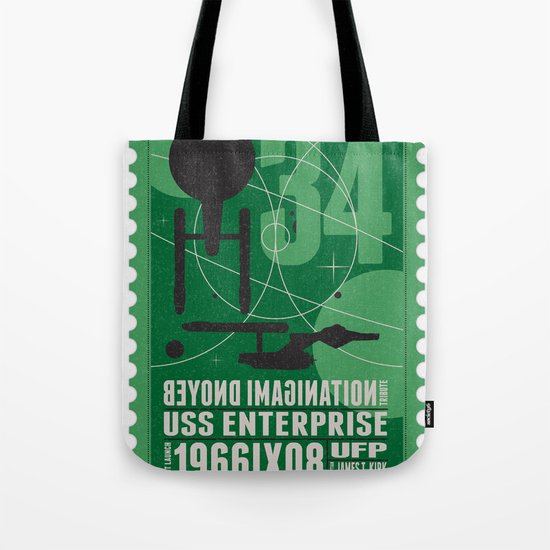 Beyond imagination: USS Enterprise postage stamp Tote Bag
