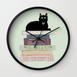 Books & Cats Wall Clock