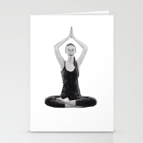 Yoga IV : Charcoal Stationery Cards