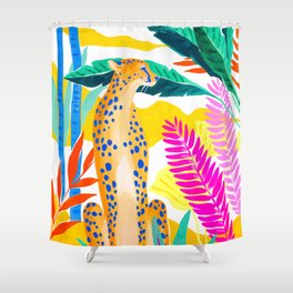 Panther in Jungle Shower Curtain