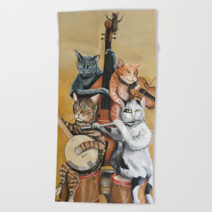 Cat Quartet Beach Towel