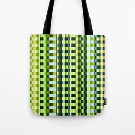 Light Green Geometric Check Pattern Tote Bag