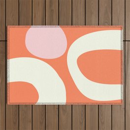 Shapes and Orange Outdoor Rug