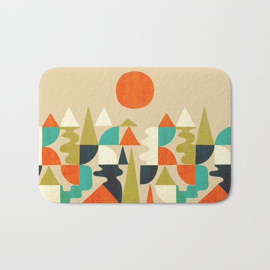 Mountains Hills and Rivers Bath Mat
