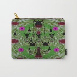Lady Panda and her heavy metal band Carry-All Pouch | Funny, Scary, Abstract, Mixed Media 