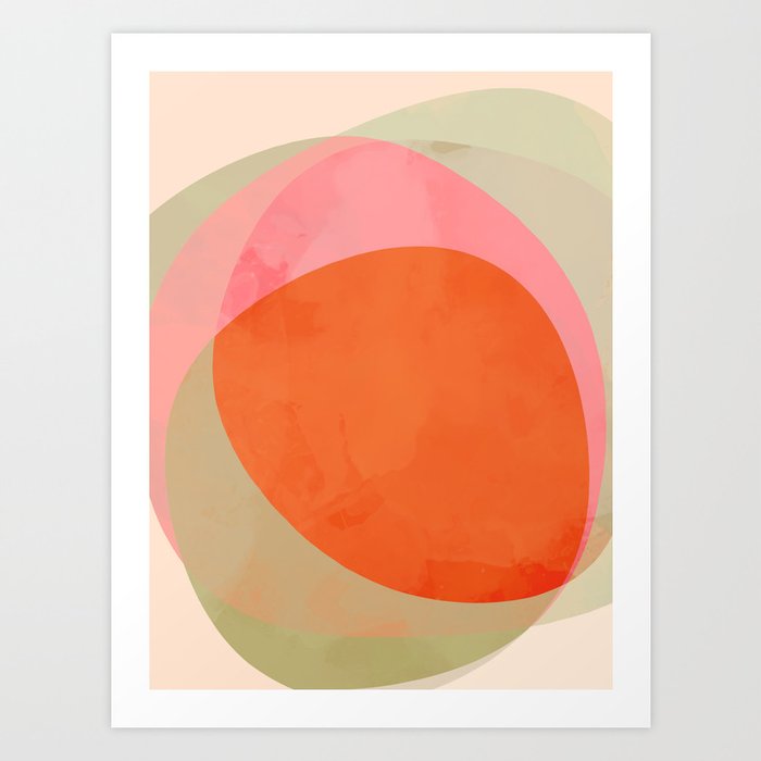 Abstract Shapes 12 | Brights | Raspberry, Vanilla, Mint, Orange Art Print