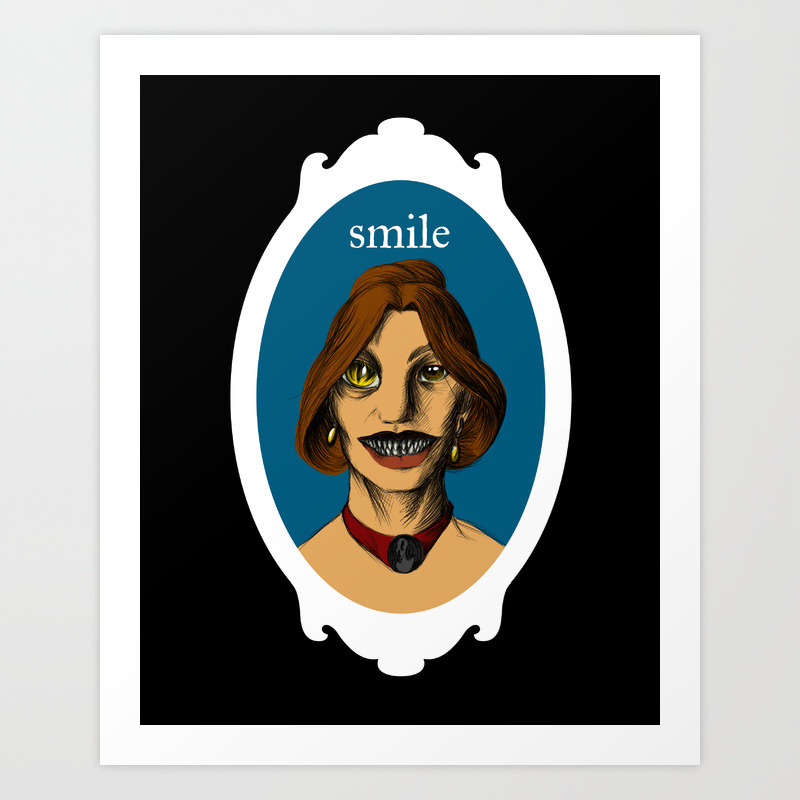 smiler art print by necroticpixies society6 society6