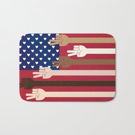United Together Bath Mat | Equality, Vector, America, United, Harmony, Resistance, Peace, Graphicdesign, Flag, Respect 