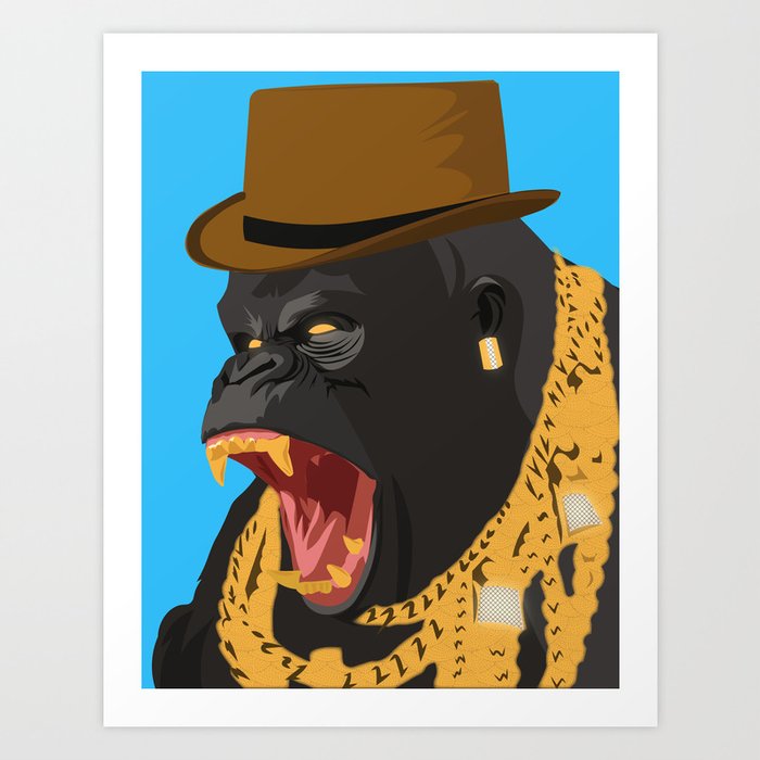 Gorilla gangster mafia style Art Print