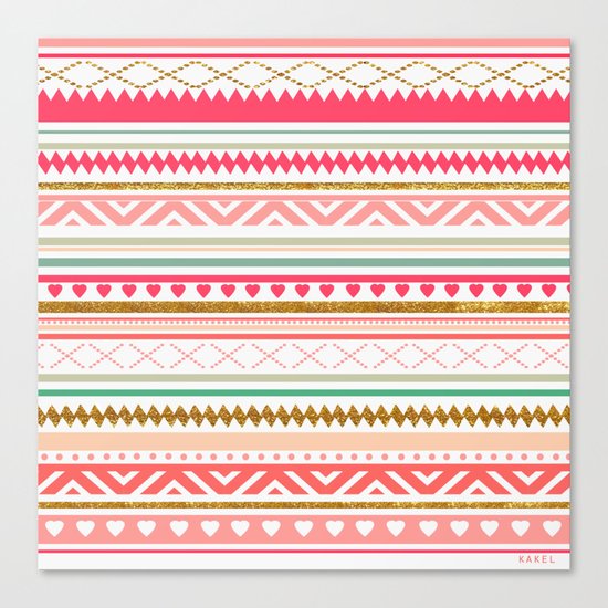 Aztec love Canvas Print