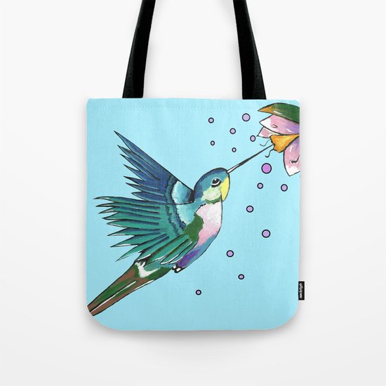 Hummingbird Blue Tote Bag
