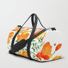 Watercolor California poppies Duffle Bag