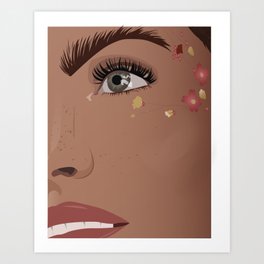 Freckled Flower Face Art Print
