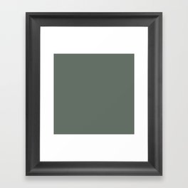 GREEN SMOKE SOLID COLOR. Plain Dusty Green  Framed Art Print