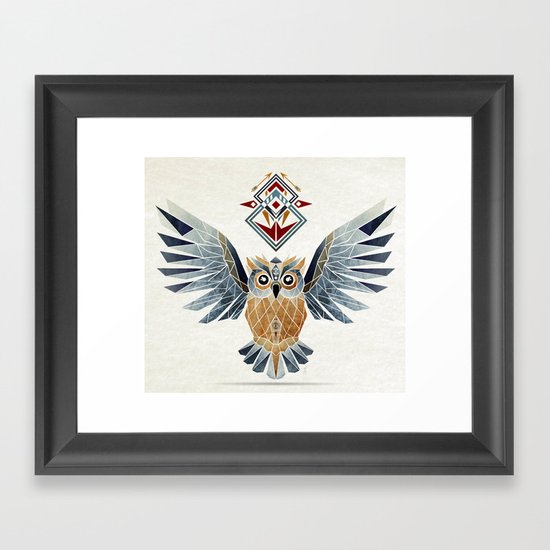 owl winter Framed Art Print