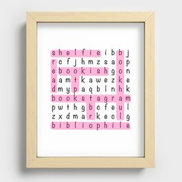 Bookstagram Word Search - Pink Recessed Framed Print