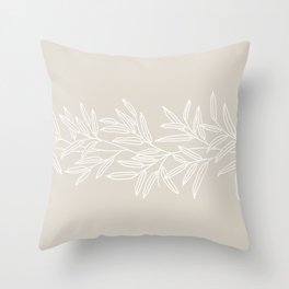 Elegant Leaves - pale beige Throw Pillow