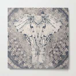 Indian Elephant Mandala Metal Print | Mandala, African, Bathroom, Natural, Cool, Ethnic, Elephant, Africa, Bedroom, Wild 