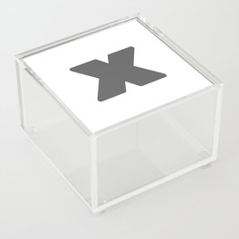 x (Grey & White Letter) Acrylic Box