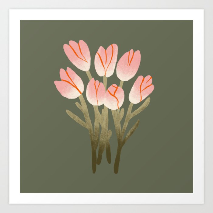 Tulip Drawing Art Print