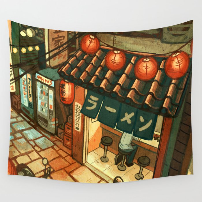 Ramen in the Alley Wall Tapestry