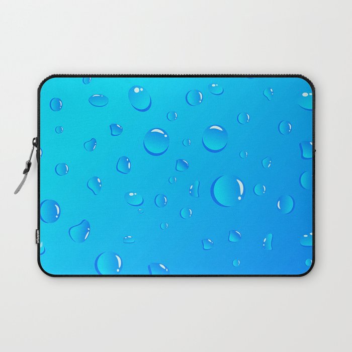 Water Droplets on Blue Background. Laptop Sleeve