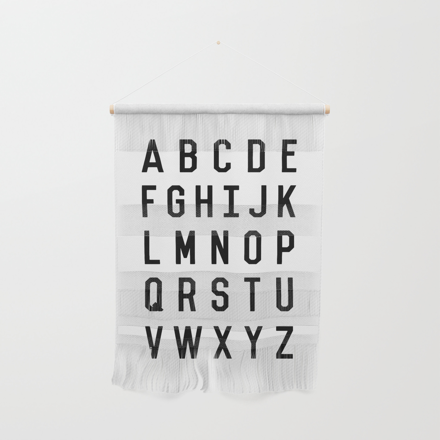 Black And White Typography Alphabet Design Poster With Monochrome Minimalist Letters Home Decor Wall Hanging By Themotivatedtype Society6