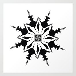 Anya Scratch Snowflake White Art Print