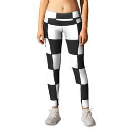 Black and White Checkered Pattern Leggings