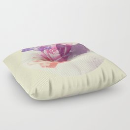 Siamese cat with three roses Floor Pillow
