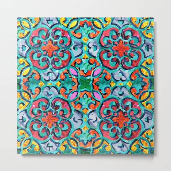 Moroccan Mandala Tile 01 Metal Print