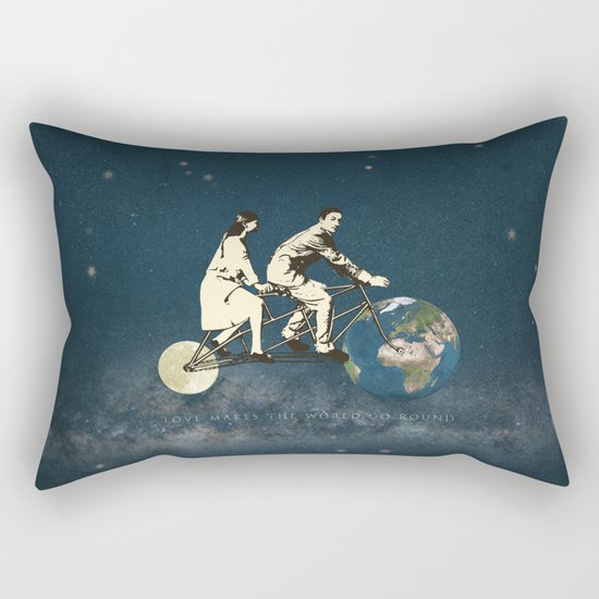 Love Makes The World Go Round Rectangular Pillow